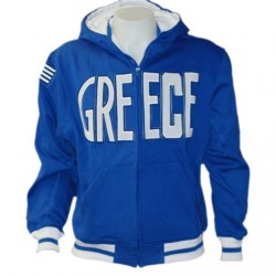 Greece Hoodie Jacket Blue